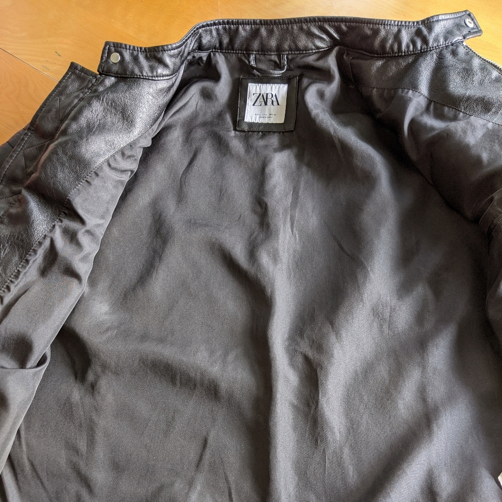 Zara Large leather jacket - Picture 5 of 9